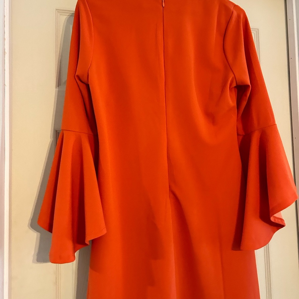 Orange bell sleeve dress